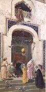 Osman Hamdy Bey La Porte de la Grande Mosquee Brousse (mk32) oil painting on canvas